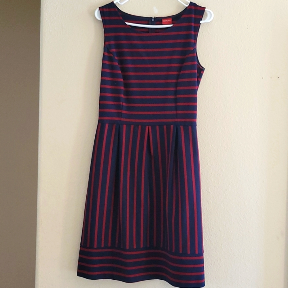 Merona Red and Blue Striped DressM